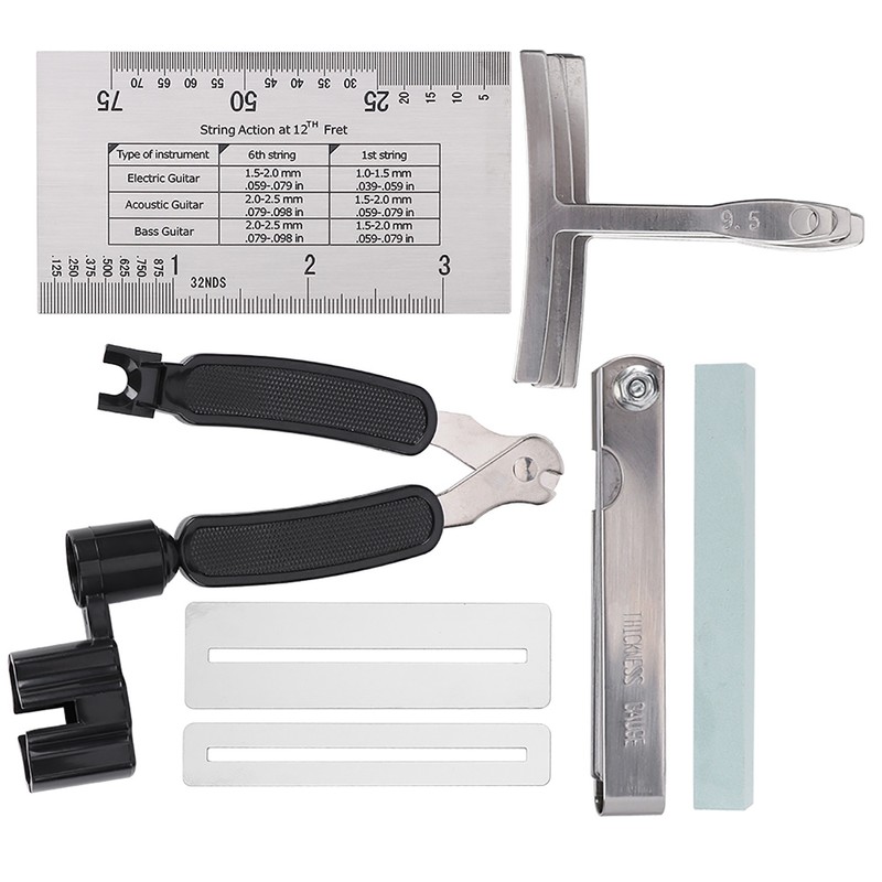 Guitar Tool Set Including Sander Radius Gauge String Action Ruler