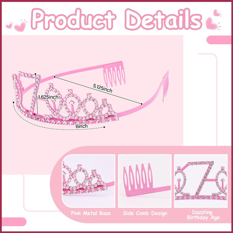 Hapdoo 7th Birthday Decorations for Girls Set - Happy 7th