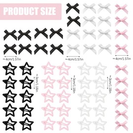TTPSRY Pack of 60 Hair Clips Cute Mini Bows Hair Clips Star Clips Braids Concert Hair Accessories Party Hair Styling Accessories for Girls