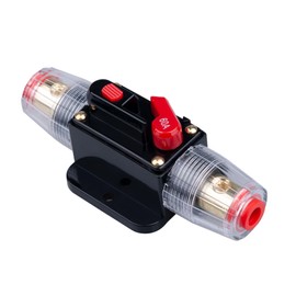 60 AMP Circuit Breaker 60A Inline Fuse Holder Inverter Block DC 12V-24V Volt Manual Reset for Car Automotive Marine Boat Audio Solar System Protection