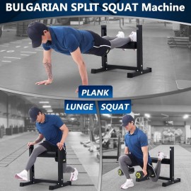 Unbranded Adjustable Split Squat Stand Roller 7-Level Height Settings for Bulgarian Squats