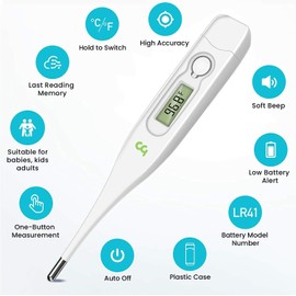 femometer 2020 New Model Medical Oral C/F Switchable Thermometer for Adults and Kids