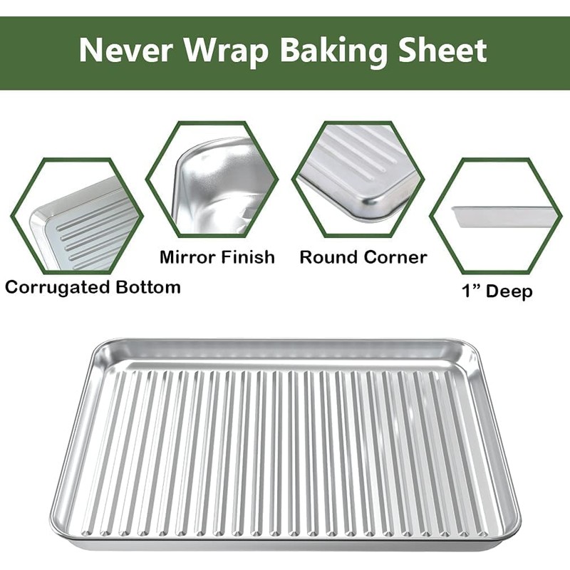 ROTTAY Baking Sheet, Half Sheet Pan with Cooling Rack Set