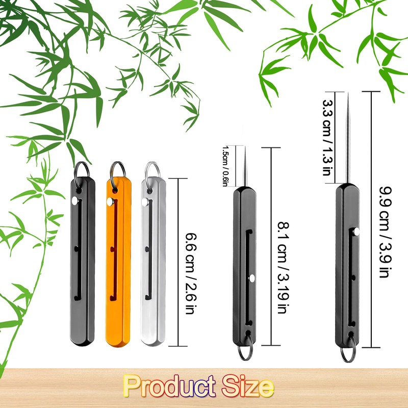 Phowedaer Portable Titanium Toothpicks,Retractable Toothpicks Reusable Pocket Metal Toothpick with