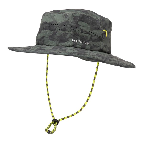 MISSION Cooling Anywhere Boonie Hat, Etched Camo Black Forest -