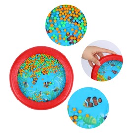 Musfunny Ocean Drum Wave Bead Drum Gentle Sea Sound Music Gift Musical Educational Tool for Kids Children Baby (Red)