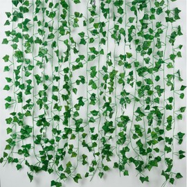 Freyalife Fake Vines for Room Decor(12 Pack 84 Feet) Aesthetic Artificial Plant Ivy Leaves Hanging Greenery Garlands for Home Bedroom Wall Wedding Christmas Party Office Patio Outdoor Garden Décor