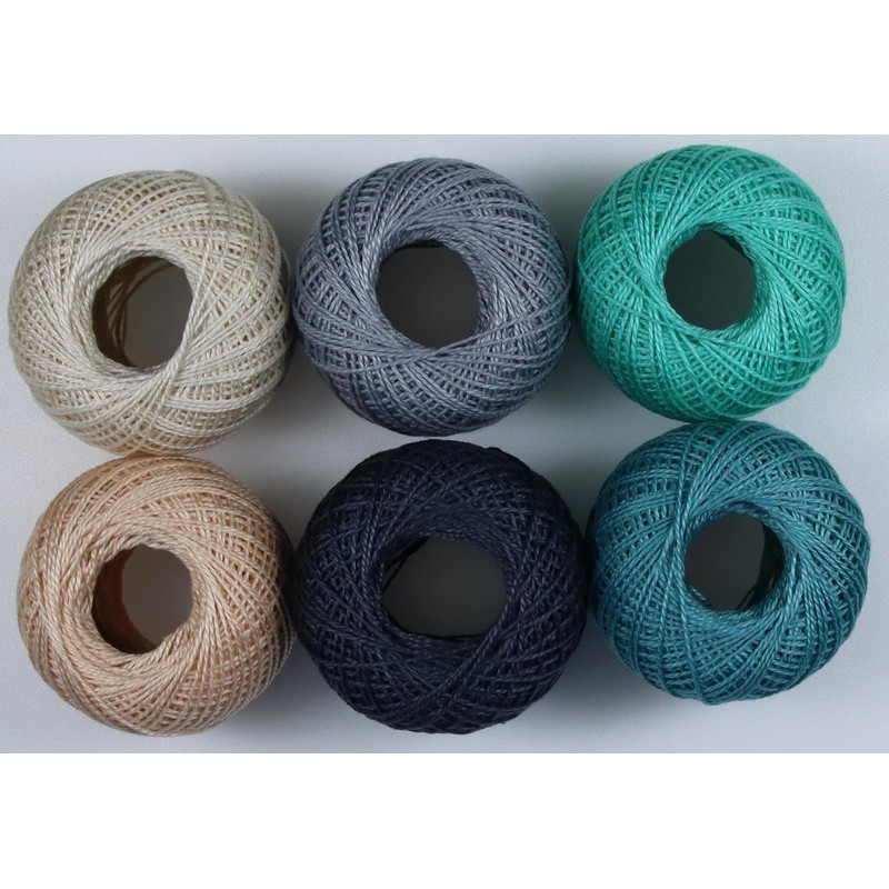 KCS 6 Balls of Pearl Cotton Thread Size 8 Needlework