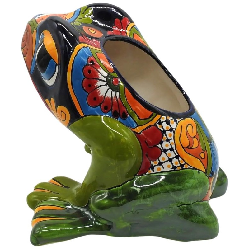 Talavera Pottery Store Frog Planter Large Eyes Hand Painted Indoor