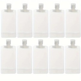 10Pcs 30/50/100Ml Portable Reusable Plastic Squeeze Packing Bag for Lotion Shampoo Cosmetic Fluids Refillable Travel Pouches candy partner - Color: 10Pcs, Specifications: 100Ml