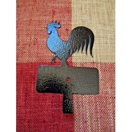 Unbranded WALL HOOK Farmhouse Rooster Design Hanger Key Towel Coat Hanger Shiny Black