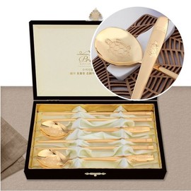 (Ilsung Royal) Ilsung Royal Premium Turtle Gold Cutlery Set of 2 /1129_B / (일성로얄)일성로얄 프리미엄 거북올금수저 2벌 1129B