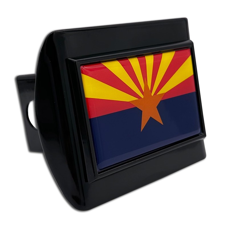 Elektroplate Arizona State Flag All Metal Black Hitch Cover for