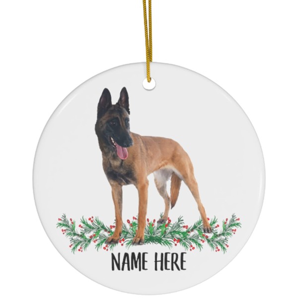 Funny Personalized Name Belgian Malinois Red Brown Gifts 2024 Christmas