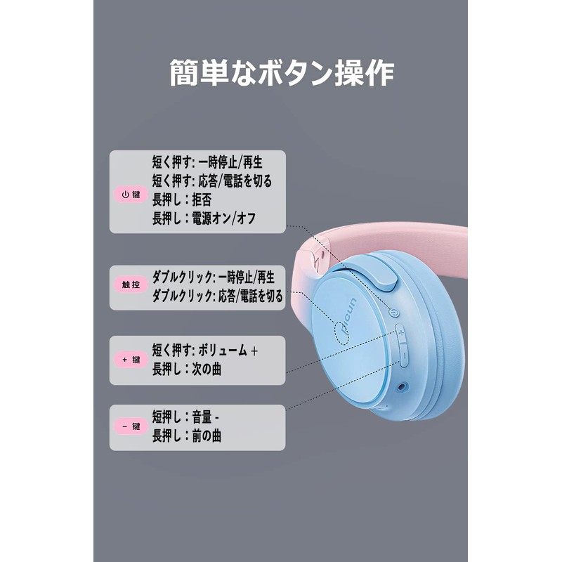 【Bluetooth 5.3 + HiFi】Wireless Headphones/Over-Ear Headphones Support 2 Devices Connected