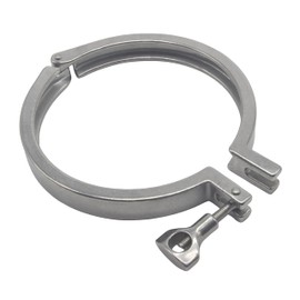 HFS(R) 6" Sanitary Tri Clamp, Stainless Steel 304, Single Pin Heavy Duty Tri Clover with Wing Nut for Ferrule TC, About 660g Each (Tube OD: 6")