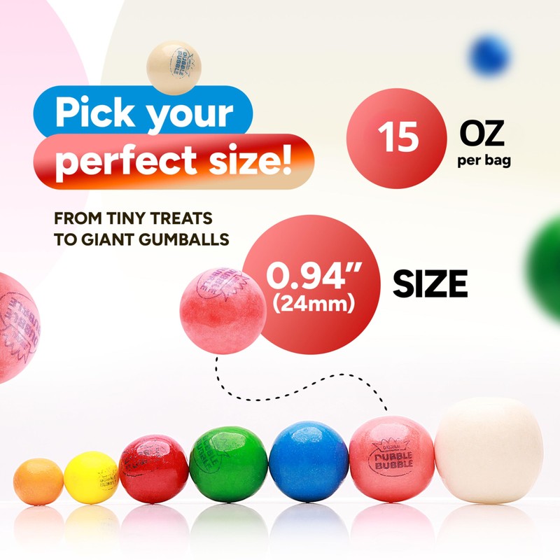 Gumballs for Gumball Machine Refill - 0.94" Fruit Gumballs -