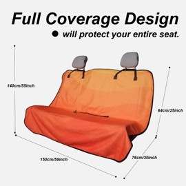 Zinytrae Back Seat Cover Protector for Dogs and Kids, Universal Waterproof Towel Rear Bench Seat Cover for Car, Truck, Van & SUV, Machine-Washable Backseat Car Covers (Orange, 1pcs Rear Seat)