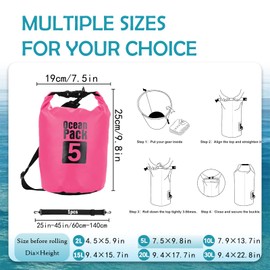 POPOYU Dry Bag, pink-red, WaterproofBag