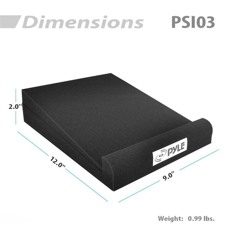 Pyle Sound Dampening Speaker Riser Foam - Audio Acoustic Noise