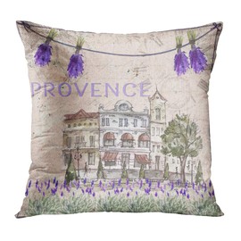 ArtSocket Set of 4 Throw Pillow Covers Watercolor Blossom Provence France Lavender Flower Summer Love Beautiful Green Iris Decorative Pillow Cases Home Decor Square 18x18 Inches Pillowcases