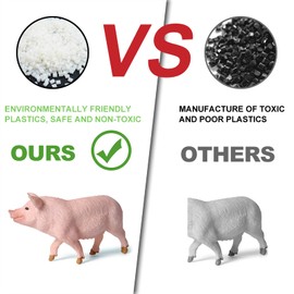 Farm Animal Model Figurine Playsets 6 PCS Pig Family Action Figures Toys for Kids