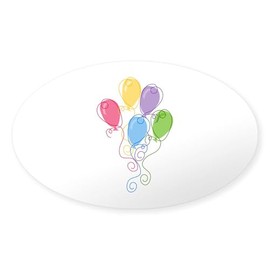 CafePress Balloons Sticker Oval Car Bumper Sticker