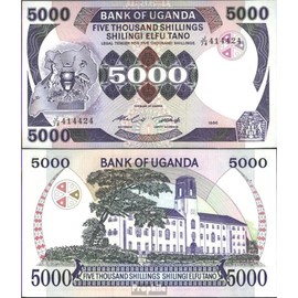 Prophila Collection Banknote Uganda Pick No: 24b UNC 1986 5000 Shillings (Banknotes for Collectors - No Payment Method)