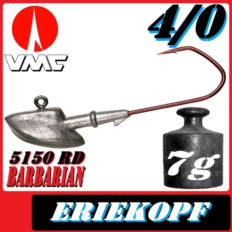 Pilkmaxx VMC Barbarian 5150 RD Jig Head Hook 4/0 7g