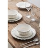 HOMBENE Plates and Bowls Sets, 12 Piece Dinnerware Sets Bone