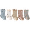 Eimmabey Baby Girls Toddler Socks Organic Cotton Socks Floral Pattern