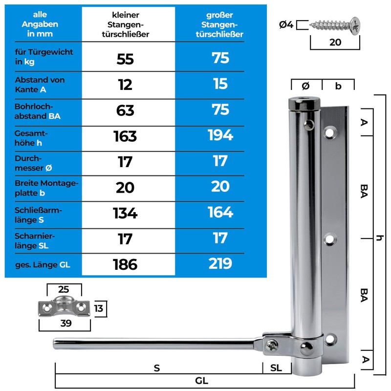 Bolt Door Lock, Automatic Spring, Universal, silver