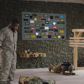 AOUTACC Tactical Military Patch Holder Board Hook & Loop Morale Patch Panel, Tactical Patch Display Panel for Military Uniform Hook and Loop Badges-Gray(108 * 70CM)