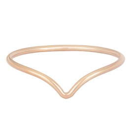 HUNTER & TROVE Medina Chevron Stacking Ring in Rose or Yellow 14K Gold Fill (Rose Gold, 5)