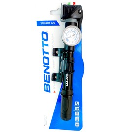 Benotto Bomba SUPAIR 120 Mini Aluminio V.A/V.F 60 PSI con Manometro