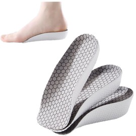 1Pair Height Increase Insole,Elastic Shock Absorbing 3/4 Elevator Insole for Women Men,Honeycomb Shock Absorbing Cushion Insoles, Comfortable and Anti-slip Elevating insoles (2.5cm)