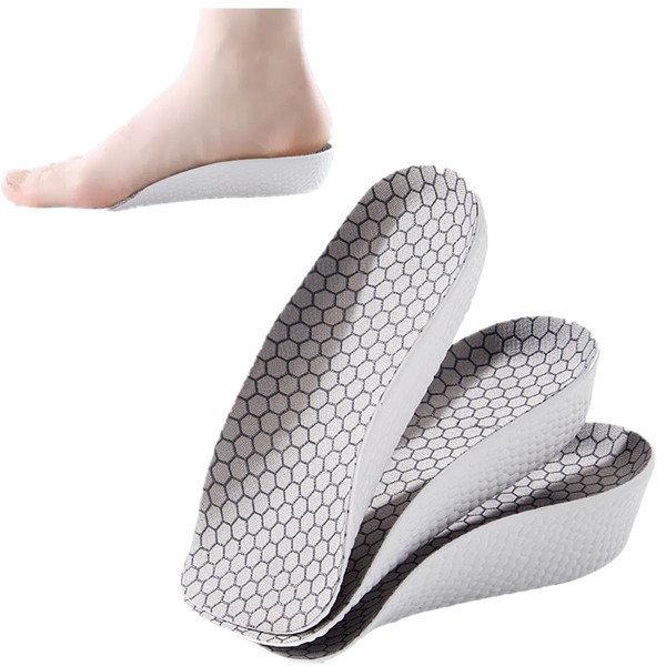 1Pair Height Increase Insole,Elastic Shock Absorbing 3/4 Elevator Insole for