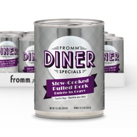 Fromm Diner Specials Slow-Cooked Pulled Pork Entrée in Gravy Dog Food - Premium Wet Dog Food - Pork Recipe - Case of 12 Cans