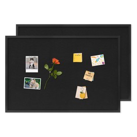 DAHAPYBOO Cork Board with Linen Black 2Pack,Bulletin Board 36"x24", Corkboards for Office Home School Message Board or Vision Board Decoration.