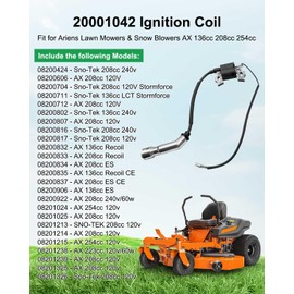 20001042 Ignition Coil Compatible with Ariens Lawn Mowers and Snow Blowers AX 136cc 208cc 254cc Spark plug wire 8.5 Inches