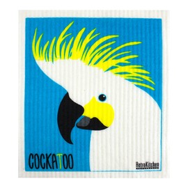 Retro Kitchen Compostable Sponge Cloth - Cockatoo, 1 Cloth