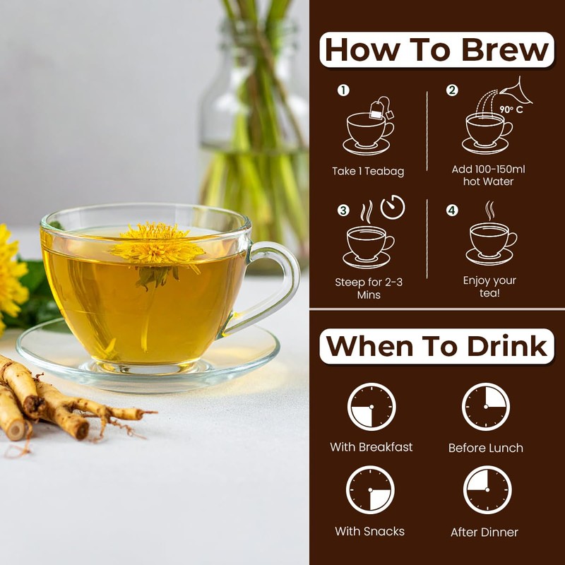 BLUE TEA - Dandelion Root Tea - 100 Count -