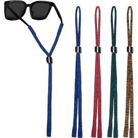 PLABBDPL Glasses Chain 4 Pieces Glasses Chain Nylon Glasses Strap Women's Non-Slip Glasses Strap Chain Sport Men's Glasses Straps Adjustable Sports Glasses Strap Sunglasses Chain Glasses Cord F