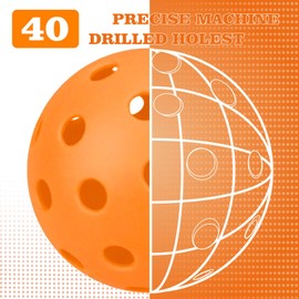 IHOKIT Outdoor Pickleball Balls 40 Holes, 4 Pack Pickleballs Built to USAPA Specifications, High Elasticity & Durable, for All Style Pickleball Paddles