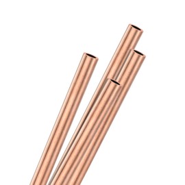 M METERXITY 4-Pack 250mm Brass Round Tube, 3mm OD 0.5mm Wall Thickness H65 Brass Seamless Tubing for Construction/Machining/DIY Crafting, Metal Straight Pipe [0.12x0.02x9.8IN]