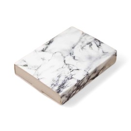 Pack of 12 Black and White Marble Cardboard Gift Boxes for Jewellery - Elegant Jewellery Packaging for Rings, Earrings, Bracelets and Small Gifts. (White Marble)