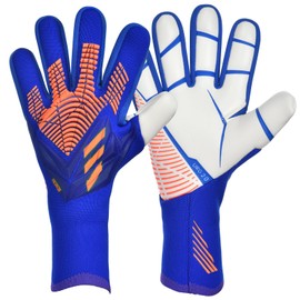 flintronic Football Goalkeeper Gloves Boys Kids Children Youth, Football Goalkeeper Gloves Kids, Football Training Goalie Gloves with Non-Slip Material & Double Wrist Protection, Size 6，Blue