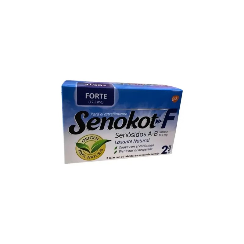 Duo Pack Laxante Senokot-f 17.2 Mg 60 Tabletas