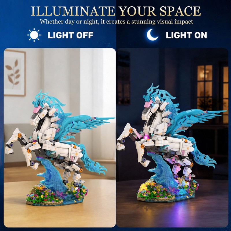 JMBricklayer Pegasus Building Set for Adults, Mythical Animal Art Decor