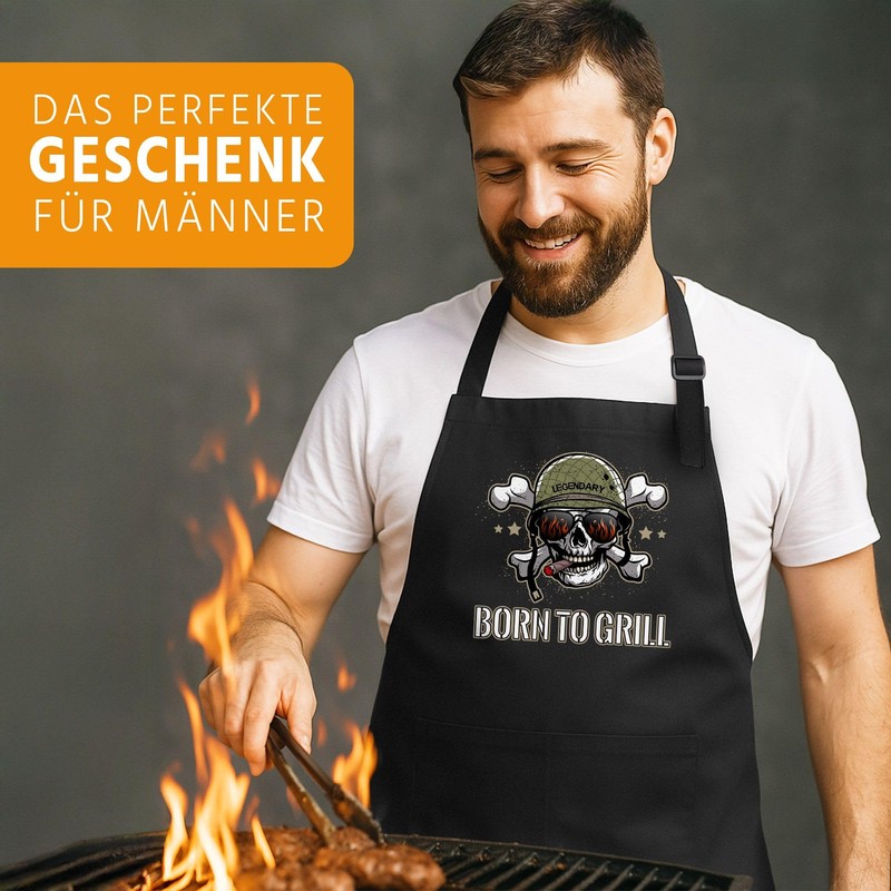 MoonWorks Men's BBQ Apron Grill King Apron for Men Crown,